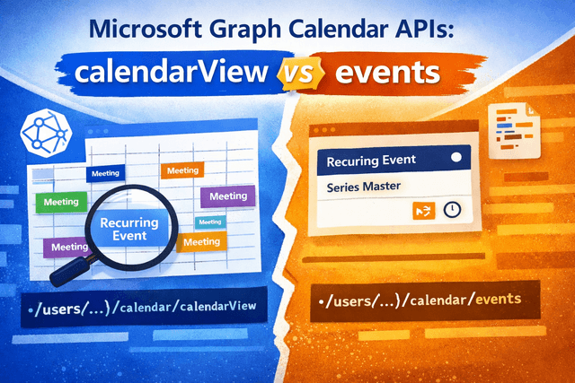 📅 Microsoft Graph Calendar APIs: calendarView vs events (Explained Simply)